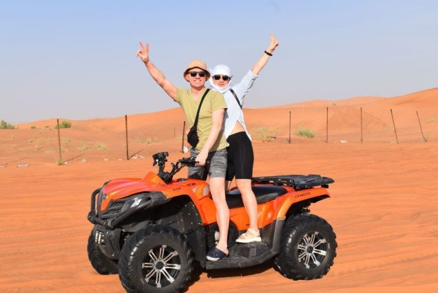 dubai desert safari quad bike and sand boarding with bbq dinner ItaWD