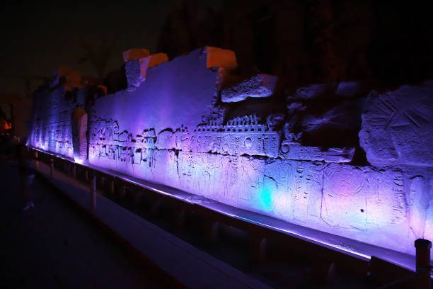Ancient Karnak temple in Luxor at night, Egypt