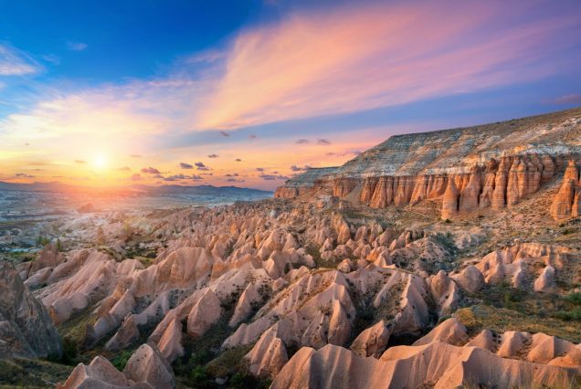 red valley at sunset