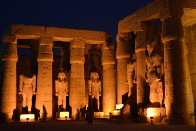 statues of ramses ii at luxor temple