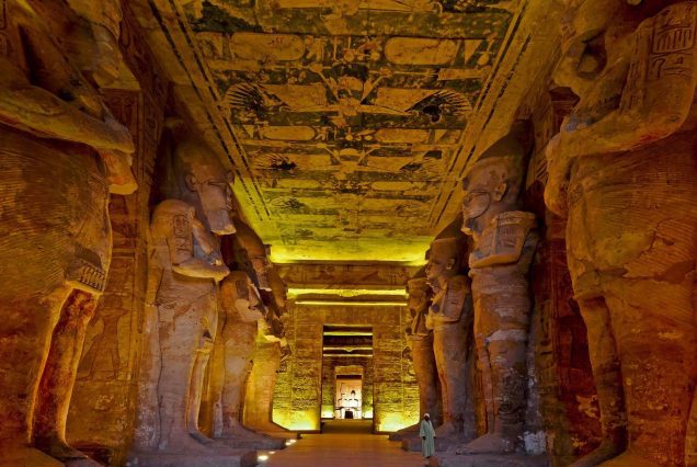 rock cut interiors of abu simbel temple